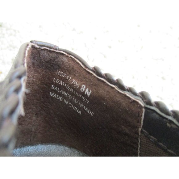 *David Tate Brown Leather Flats Pleated Slip-ons Signature Padded Insoles - Picture 7 of 8